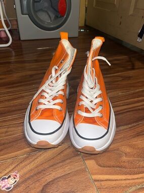 Converse Run Star Hike Orange and White High-Top Sneakers